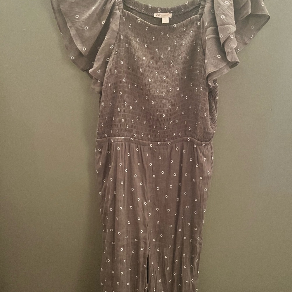 Cato Gray Jumpsuit with White Dots